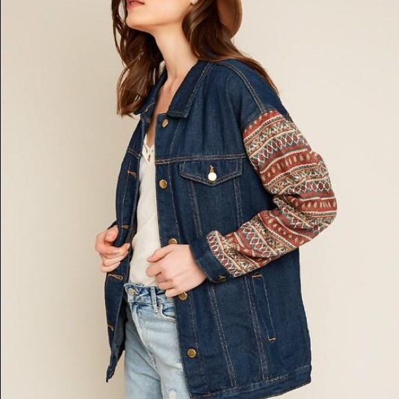 🔥HOST PIC🔥🌟TONI KNIT DENIM JACKET🌟 - Picture 3 of 8